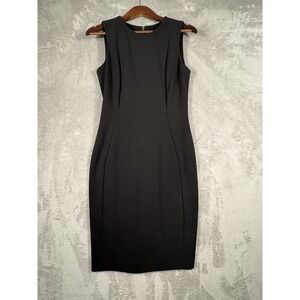 Calvin Klein Women's 6 Sleeveless Black Dress With Gold Zipper Classic
